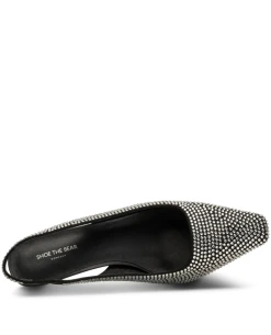 Shoe The Bear Maxine Black Sling Back Kitten Heels 13 Shoe The Bear Maxine Black Sling Back Kitten Heels -Fashion Clothing ShoeTheBearMaxineCrystalHeel 5