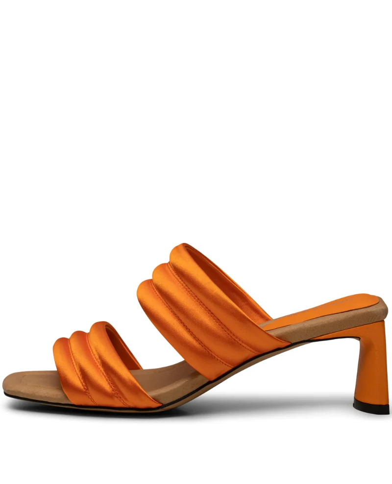 Shoe The Bear Sylvi Orange Satin Textile Padded Strap 3 Shoe The Bear Sylvi Orange Satin Textile Padded Strap