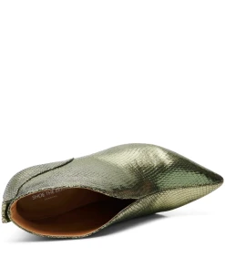 Shoe The Bear Valentine Snake Olive Metallic Ankle Boots -Fashion Clothing ShoeTheBearValentineSilverOliveBoot 6
