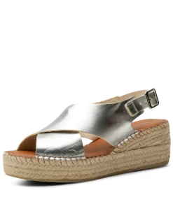 Shoe The Bear Orchid Cross Silver Leather Slingback