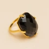 Une A Une Black Onyx Rectangular Ring -Fashion Clothing UneAUneRingBlackOnyx