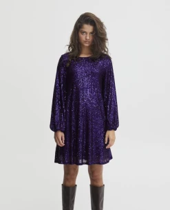Ichi Fauci Sequin Violet Dress