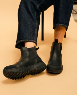 Woden Magda Black Rubber Track Boot