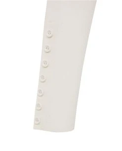 Yaya Turtleneck Buttoned Sweatshirt -Fashion Clothing Yaya Wool White Turtle Neck Jumper Button Close Biscuit Clothing