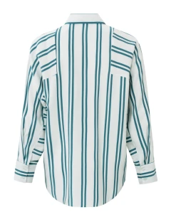 Yaya Blue Blush Grey Stripe Blouse -Fashion Clothing YayaAsymetricBlueStripeBlouse 4
