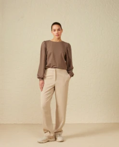 Yaya Brown High Waist Trousers
