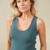Yaya Hydro Blue Tank Top -Fashion Clothing YayaHydroBlueRibbedTank