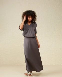 Yaya Magnet Grey Midi Skirt