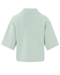 Yaya Droplet Grey Polo Sweater -Fashion Clothing YayaPolowithZipDropletGrey 3