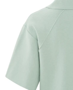 Yaya Droplet Grey Polo Sweater -Fashion Clothing YayaPolowithZipDropletGrey 4