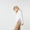 Yaya White Placket Blouse