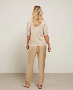 Yaya Safari Sand Satin Jogging Trousers -Fashion Clothing YayaSafariSandSatinJoggingTrousers 3