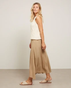 Yaya Wool White Textured Knitted Tanktop -Fashion Clothing YayaShellKnittedTankTop 3