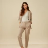 Yaya Brown Soft Trousers -Fashion Clothing YayaSoftBrownStripeTrouser