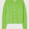 American Vintage Vitow Pistachio Green Cardigan -Fashion Clothing american vinatge vitow green cardigan