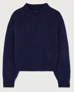 American Vintage East Navy Knit -Fashion Clothing american vintage navy east knit