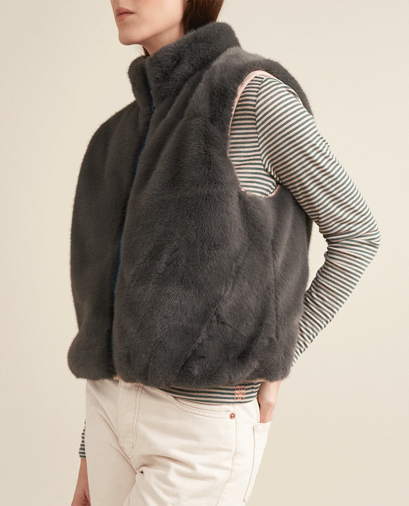 Bellerose Hansel Turquoise Reversible Gilet 4 Bellerose Hansel Turquoise Reversible Gilet - Image 2