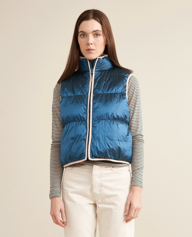 Bellerose Hansel Turquoise Reversible Gilet 3 Bellerose Hansel Turquoise Reversible Gilet