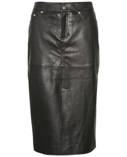 Part Two Fadila Black Leather Skirt