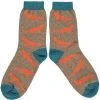 Catherine Tough Orange Fox Lambswool Ankle Sock -Fashion Clothing fox