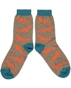 Catherine Tough Orange Fox Lambswool Ankle Sock