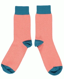 Catherine Tough Cotton Glitter Teal Socks