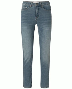 Yaya High Waist Straight Blue Denim Jeans