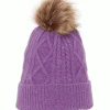 Ichi Cagri Lavender Bobble Hat -Fashion Clothing ichi cagri lav hat