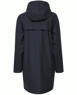Ichi Tazi Navy Rain Jacket -Fashion Clothing ichi navy coat