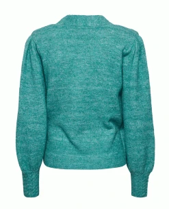 Ichi Olene Cadmium Green Cardigan -Fashion Clothing ichi olene green cardigan 2