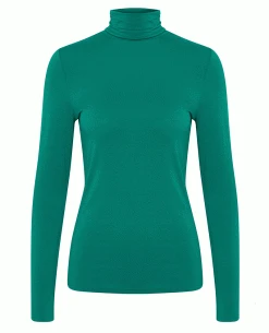 Ichi Philuca Cadmium Green Rollneck Top -Fashion Clothing ichi philuca t shirt green