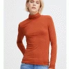 Ichi Philuca Rooibos Rollneck Top -Fashion Clothing ichi philuca t shirt rooibos2