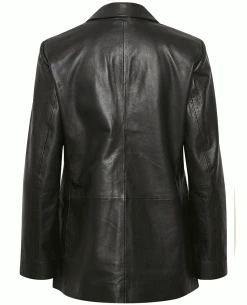 Part Two Kristie Black Leather Blazer -Fashion Clothing kirstie 2