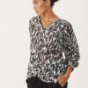 Part Two Tennie Texture Print Silver Blouse -Fashion Clothing part two tenniue blouse