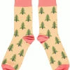 Catherine Tough Cotton Tree Peach Socks -Fashion Clothing peach tree sock