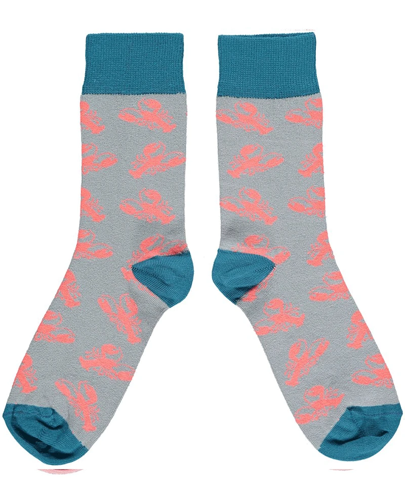 Catherine Tough Cotton Lobster Grey Socks 3 Catherine Tough Cotton Lobster Grey Socks