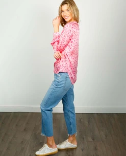 Primrose Park Sandy Open Pink Leo Shirt -Fashion Clothing sandyopenshirtcoral4