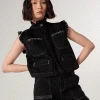 Seventy And Mochi Pablo Black Denim Waistcoat -Fashion Clothing seventy mochi black pablo waistcoat2