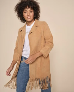 Mos Mosh Oakley Suede Fringe Tan Jacket