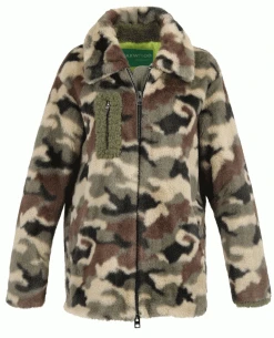 Oakwood Step Camo Faux Fur Coat