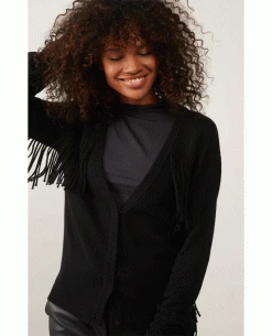Yaya Phantom Fringed Cardigan -Fashion Clothing yaya phantom cardigan